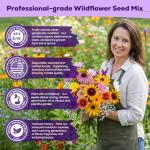 200,000+ Wildflower Seeds Bulk (4oz) – 16 Varieties Perennial & Annual Mix, Non-GMO Heirloom Seeds, Attract Bees, Butterflies & Hummingbirds, High Germination for Indoor/Outdoor Pollinator Garden