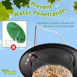 TrampgiK Outdoor Bird Feeder, Retractable Bird Feeder Hanging, Metal Hanger, Rainproof & Leak-Proof, Black, Pack of 1