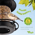 TrampgiK Outdoor Bird Feeder, Retractable Bird Feeder Hanging, Metal Hanger, Rainproof & Leak-Proof, Black, Pack of 1