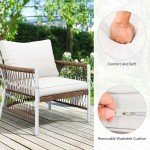 Beige All-Weather Wicker Bistro Set for Outdoors