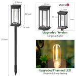 BesLowe Upgraded Solar Pathway Lights Outdoor, 8-Pack Large LED Solar Light Outdoor Waterproof, Super Bright Outside Lights for Yard, Sun-Powered Landscape Lighting for Garden Walkway, Warm White