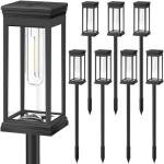 BesLowe Upgraded Solar Pathway Lights Outdoor, 8-Pack Large LED Solar Light Outdoor Waterproof, Super Bright Outside Lights for Yard, Sun-Powered Landscape Lighting for Garden Walkway, Warm White