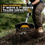 Paxwrenx Cordless Garden Tiller Cultivator, Compatible with DeWalt 20V MAX Battery, 360 RPM High Torque, 9" Width x 7" Depth, Lightweight Garden Soil Tool for Weeding, Tool Only-Battery Not Included