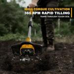 Paxwrenx Cordless Garden Tiller Cultivator, Compatible with DeWalt 20V MAX Battery, 360 RPM High Torque, 9" Width x 7" Depth, Lightweight Garden Soil Tool for Weeding, Tool Only-Battery Not Included