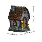 Zayton Solar Garden House Statues Outdoor with Light Yard Resin Decoration Gift Handmade Housewarming Gift for Patio Yard Lawn Waterproof Cracking