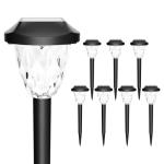GIGALUMI 8 Pack Solar Lights Outdoor, Solar Pathway Lights with Great Pattern, Waterproof Auto On/Off Solar Powered Light for Outside Yard Garden Walkway Driveway Lawn Pathway