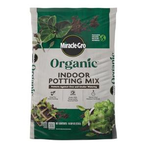 Miracle-Gro Organic Indoor Potting Mix - Protects Against Over and Under Watering, Planting Soil for Indoor Container Plants, Houseplants and Starter Plants, OMRI Listed, 16 qt.