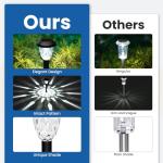 GIGALUMI 8 Pack Solar Lights Outdoor, Solar Pathway Lights with Great Pattern, Waterproof Auto On/Off Solar Powered Light for Outside Yard Garden Walkway Driveway Lawn Pathway