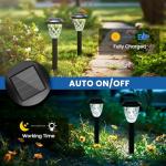 GIGALUMI 8 Pack Solar Lights Outdoor, Solar Pathway Lights with Great Pattern, Waterproof Auto On/Off Solar Powered Light for Outside Yard Garden Walkway Driveway Lawn Pathway