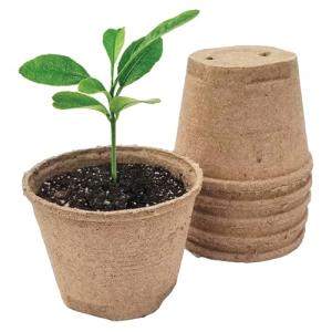 Jiffy Plant Pot - Organic Seed Starting, Biodegradable Pots for Seedlings - 5 in, 100 Pots - Peat