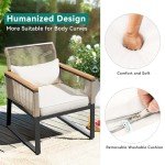 4-Piece Wicker Outdoor Bistro Furniture Set