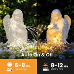 GIGALUMI Garden Statue, Solar Angel Decor Outdoor, Angel Decoration with LED for Patio Yard Lawn Balcony, Christmas/Birthday Gift for Mom Women