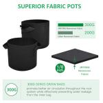 JNYONG 12-Pack 10 Gallon Thickened Non-Woven Grow Bags, Aeration Fabric Pots with Handles