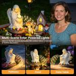 GIGALUMI Garden Statue, Solar Angel Decor Outdoor, Angel Decoration with LED for Patio Yard Lawn Balcony, Christmas/Birthday Gift for Mom Women