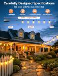 Brightever 100FT Solar String Lights Outdoor Waterproof with Remote, 36+2 Shatterproof ST38 LED Bulbs, Dimmable Patio Lights Solar Powered, 3 Lighting Modes Solar Lights for Backyard, Garden, Deck