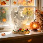 GIGALUMI Garden Statue, Solar Angel Decor Outdoor, Angel Decoration with LED for Patio Yard Lawn Balcony, Christmas/Birthday Gift for Mom Women