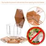 Yieach Hopper Bird Feeders for Outdoors Hanging,Large Birdfeeders for Outside Squirrel Proof,Covered Bird Seed Feeder for Outside,Plastic Wild Bird Feeder for Blue Jay,Cardinal,Garden Decoration,Brown