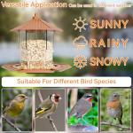 Yieach Hopper Bird Feeders for Outdoors Hanging,Large Birdfeeders for Outside Squirrel Proof,Covered Bird Seed Feeder for Outside,Plastic Wild Bird Feeder for Blue Jay,Cardinal,Garden Decoration,Brown