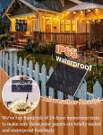 Brightever 100FT Solar String Lights Outdoor Waterproof with Remote, 36+2 Shatterproof ST38 LED Bulbs, Dimmable Patio Lights Solar Powered, 3 Lighting Modes Solar Lights for Backyard, Garden, Deck