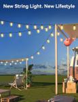 Brightever 100FT Solar String Lights Outdoor Waterproof with Remote, 36+2 Shatterproof ST38 LED Bulbs, Dimmable Patio Lights Solar Powered, 3 Lighting Modes Solar Lights for Backyard, Garden, Deck