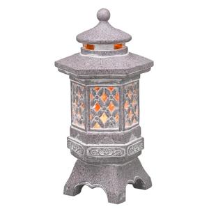 TERESA'S COLLECTIONS Pagoda Garden Statues with Solar Outdoor Light, Resin Zen Garden Lantern Asian Decor Outdoor Statues Lawn Ornaments Patio Porch Yard Decor Gifts for Dad 8.3'' (Stone Finish)