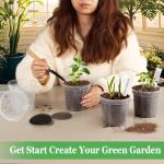 4 Inch Clear Nursery Pots for Plants, Plastic Plant Pot with Drainage Holes, Sturdy Seed Starter Pots, Small Transparent Seedling Pots with Plant Labels and Soil Screens, Gardening Gifts(30 Pack)