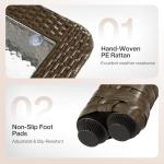 Tribesigns Outdoor Patio Furniture Set of Coffee Table, 35.4" Patio Wicker Coffee Table with Tempered Glass Top, Handwoven Rattan Coffee Table for Conversation Sets, Poolside, Deck, Brown