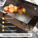 Tribesigns Outdoor Patio Furniture Set of Coffee Table, 35.4" Patio Wicker Coffee Table with Tempered Glass Top, Handwoven Rattan Coffee Table for Conversation Sets, Poolside, Deck, Brown