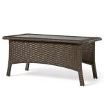 Tribesigns Outdoor Patio Furniture Set of Coffee Table, 35.4" Patio Wicker Coffee Table with Tempered Glass Top, Handwoven Rattan Coffee Table for Conversation Sets, Poolside, Deck, Brown