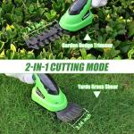 Lichamp 2-in-1 Electric Hand Held Grass Shear Hedge Trimmer Shrubbery Clipper Cordless Battery Powered Rechargeable for Garden and Lawn, CGS-3601 Grass Green