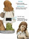 Floryden Girl Garden Statue with Solar LED Lights, Solar Girl Welcome Sign with Cat Garden Statue for Outdoor Decor, Porch, Patio, Yard Art Decorations, Polyresin 17.3 inch