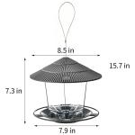 Hanizi Bird Feeder Outdoor Hanging for Wild Bird Seed, Grey