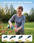 SEESII Electric Chainsaw Trimmer Pruner: 3-in-1 Cordless Chainsaw, Hedge Trimmer, Pruning Shears with 2× Rechargeable 4000mAh Batteries, Garden Tool Kit for Tree Trimming and Branch Cutting