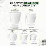 Utopia Home - Plant Pots Indoor with Drainage - 7/6.6/6/5.3/4.8 Inches Flower Pots for Indoor Planter - 10 Pack Plastic Planters - Ideal for Stocking Stuffers or Home Christmas Decorations - White