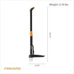 Fiskars Stand-Up Weed Puller Tool, 4 Serrated Stainless Steel Claws Grip Roots for Permanent Removal, Reinforced Foot Platform Penetrates Tough Soil, Easy-Eject & Ergonomic Offset Handle, 39"