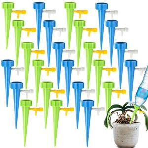 LABOTA 24 Pack Self Watering Spikes for Plants,Automatic Plant Waterer Indoor,Adjustable Drip Irrigation Devices for Outdoor & Garden
