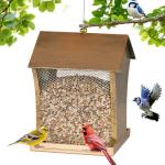 Bird Feeder, Heavy Duty Metal Wild Bird Feeders for Outdoors Hanging, 5 Lbs Extra Large Retro Birdfeeder for Garden Yard Outside Backyard, Easy Fill