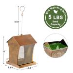 Bird Feeder, Heavy Duty Metal Wild Bird Feeders for Outdoors Hanging, 5 Lbs Extra Large Retro Birdfeeder for Garden Yard Outside Backyard, Easy Fill
