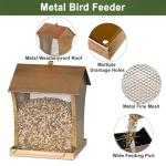 Bird Feeder, Heavy Duty Metal Wild Bird Feeders for Outdoors Hanging, 5 Lbs Extra Large Retro Birdfeeder for Garden Yard Outside Backyard, Easy Fill