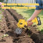 Muylux 20V Cordless Tiller Cultivator for Gardening, Electric Garden Tiller with Battery & Charger, Garden Rototiller for Lawn Gardening Soil Cultivation, 2 Batteries