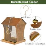 Bird Feeder, Heavy Duty Metal Wild Bird Feeders for Outdoors Hanging, 5 Lbs Extra Large Retro Birdfeeder for Garden Yard Outside Backyard, Easy Fill