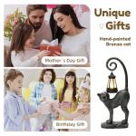 ZioWio Solar Cat Garden Decor Outdoor Statue - Cat with LED Waterproof Sculptures Lights, Cute Pond/Yard Statues Outside Decoration, Home, Lawn, Patio, Resin Animal Ornament, Women/Gardening Gift