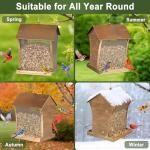 Bird Feeder, Heavy Duty Metal Wild Bird Feeders for Outdoors Hanging, 5 Lbs Extra Large Retro Birdfeeder for Garden Yard Outside Backyard, Easy Fill