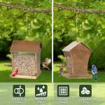 Bird Feeder, Heavy Duty Metal Wild Bird Feeders for Outdoors Hanging, 5 Lbs Extra Large Retro Birdfeeder for Garden Yard Outside Backyard, Easy Fill