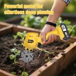 Muylux 20V Cordless Tiller Cultivator for Gardening, Electric Garden Tiller with Battery & Charger, Garden Rototiller for Lawn Gardening Soil Cultivation, 2 Batteries