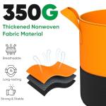 RVZHI 10 Gallon Grow Bags: 6 Pack 350G Heavy Duty Thickened Colorful Potato Grow Bags with Handles - Felt Nonwoven Garden Fabric Bags Gardening Pots for Vegetable Fruit Flowers Herbs Tomato Growing