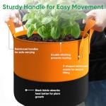 RVZHI 10 Gallon Grow Bags: 6 Pack 350G Heavy Duty Thickened Colorful Potato Grow Bags with Handles - Felt Nonwoven Garden Fabric Bags Gardening Pots for Vegetable Fruit Flowers Herbs Tomato Growing