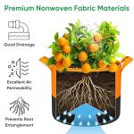 RVZHI 10 Gallon Grow Bags: 6 Pack 350G Heavy Duty Thickened Colorful Potato Grow Bags with Handles - Felt Nonwoven Garden Fabric Bags Gardening Pots for Vegetable Fruit Flowers Herbs Tomato Growing