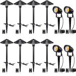 SUNVIE LED Low Voltage Landscape Lighting 12V Landscape Lighting Kit with Connectors, Low Voltage Pathway Lights with Spotlights Aluminum Pathway Lights Wired Waterproof for Patio Yard Garden, 12 Pack