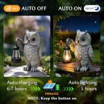 KARTOOSH Solar Garden Statue Owl, Outdoor Decor Resin Owl Light Statues for Yard, Patio, Lawn, Porch, Balcony Ornament, Garden Gift for Women Mom Grandma